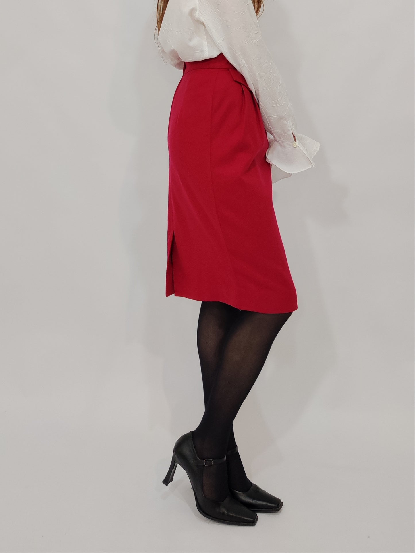'80s Red Pencil Skirt