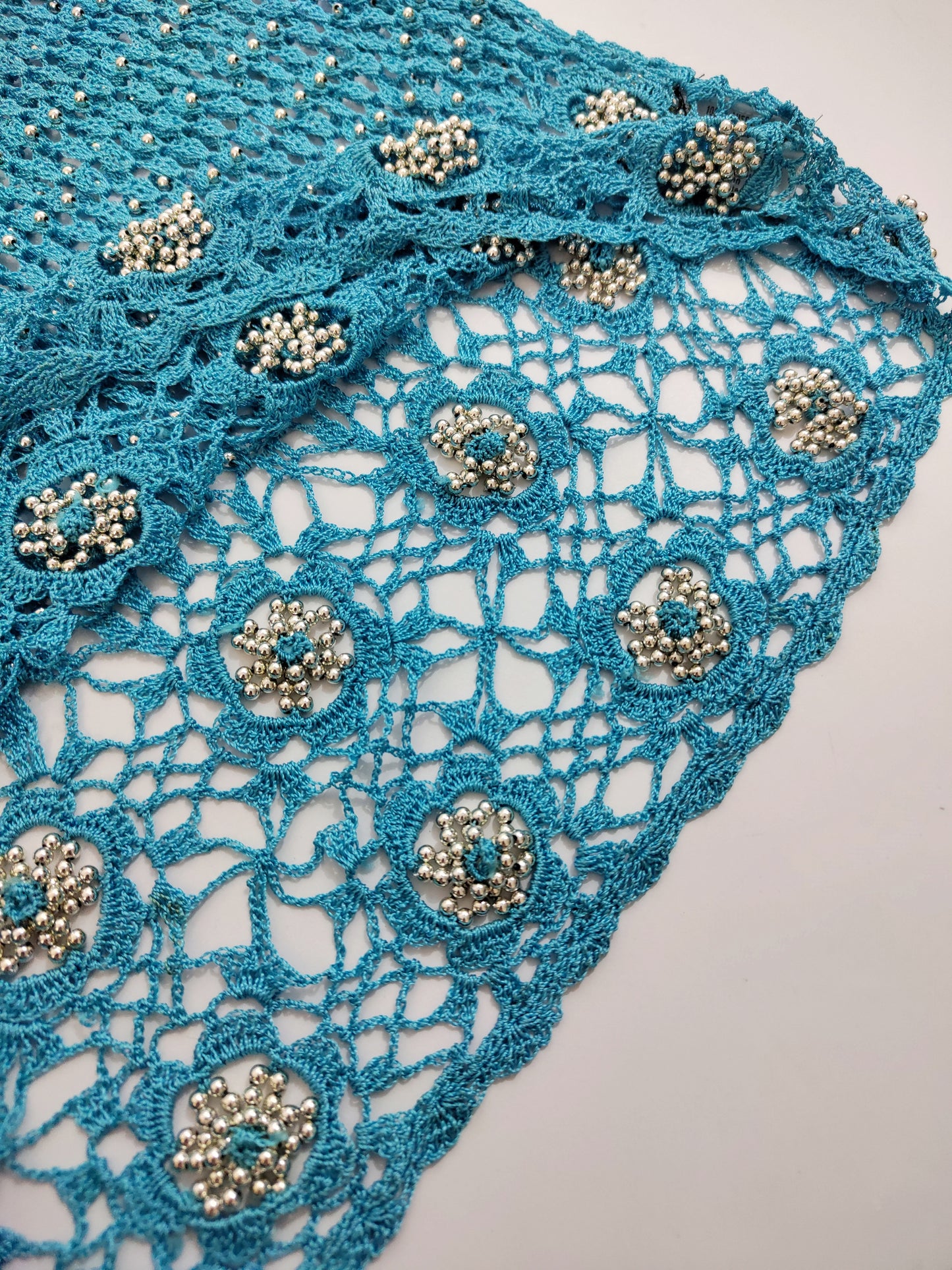 Gai Mattiolo Deadstock Fishnet Beaded Long Dress