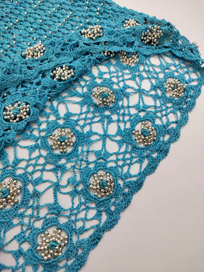 Gai Mattiolo Deadstock Fishnet Beaded Long Dress