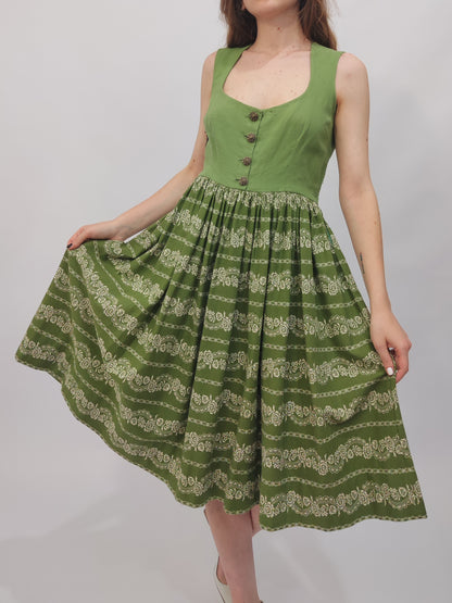 Green Vintage Trachten Dress