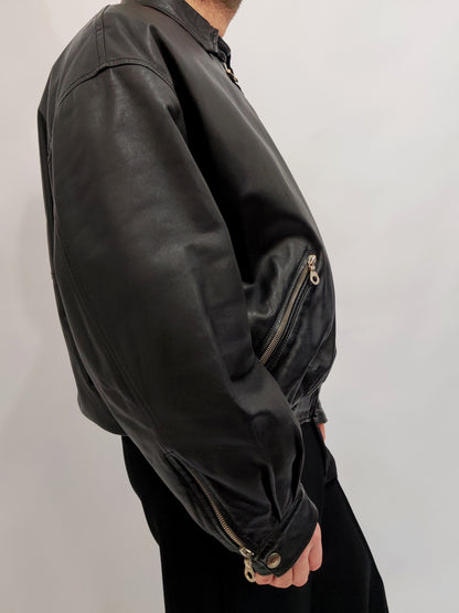 ARCHIVE - 1995 Iceberg Leather Bomber - Tom & Jerry Reflective Patch
