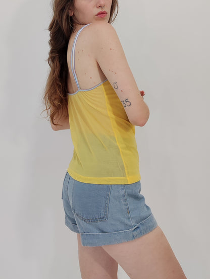 Fiorucci Y2K Deadstock Mesh Top - Yellow