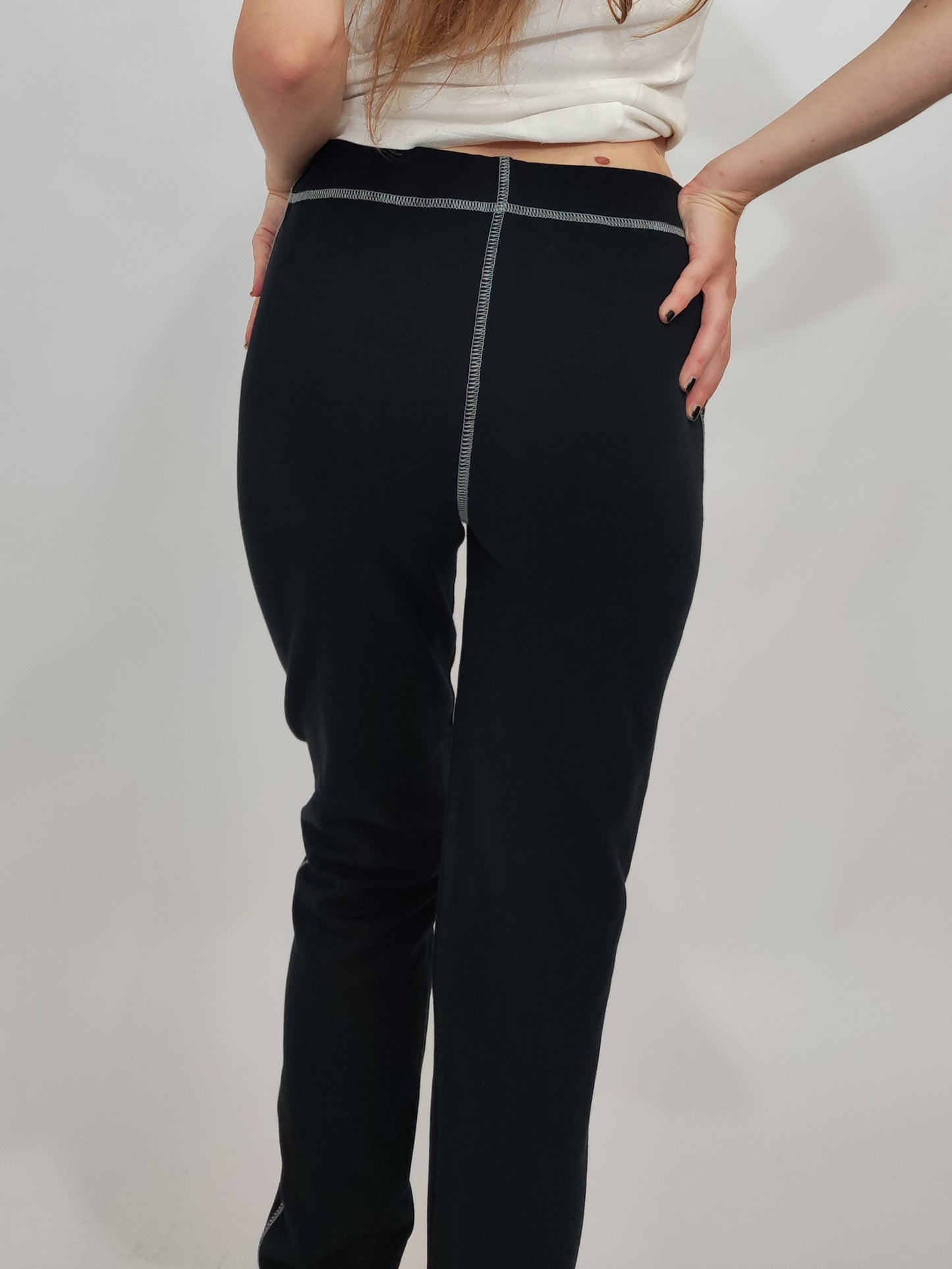 John Galliano Contrast Stitching Black Pants