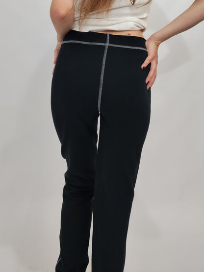 John Galliano Contrast Stitching Black Pants
