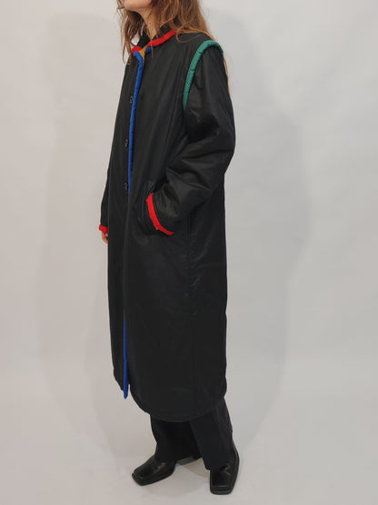 '80s Vintage Color Block Trench Coat
