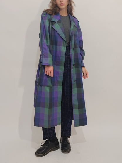 Made in Korea Vintage Checkered Trench