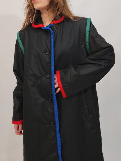 '80s Vintage Color Block Trench Coat