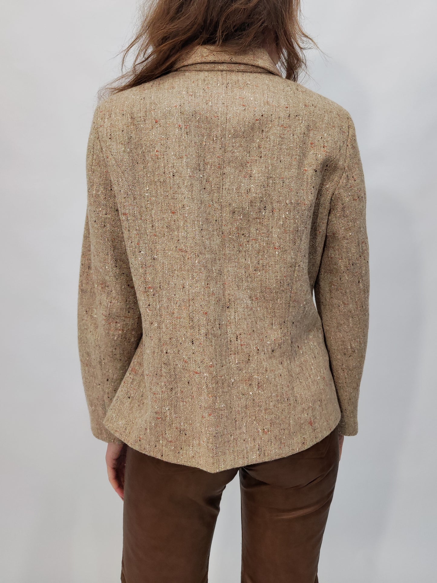 Vintage Flecked Tweed Tailored Blazer