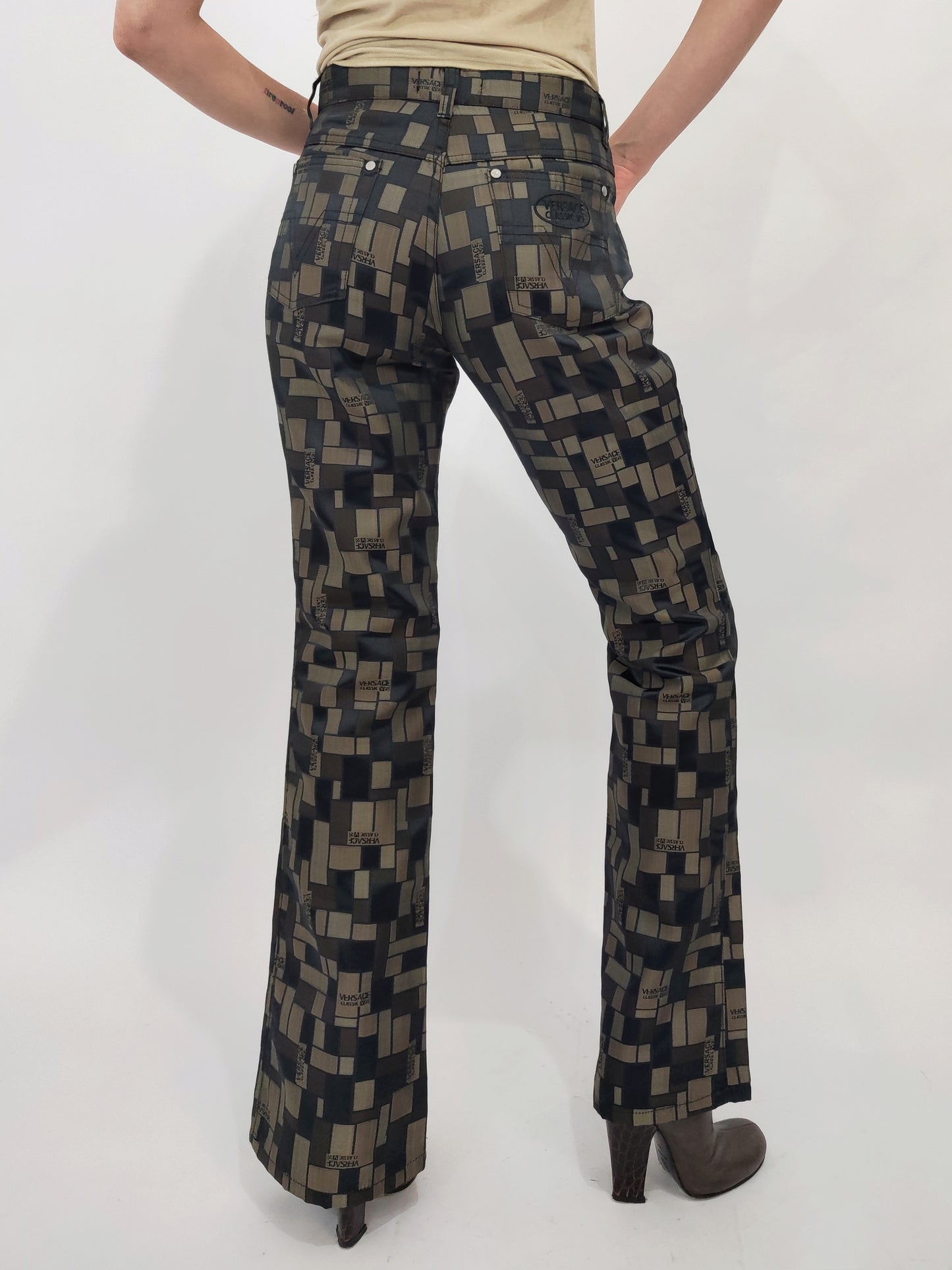 Gianni Versace V2 Vintage Nylon Trousers - Brown