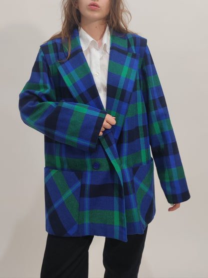 Vintage Checkered Oversized Blazer