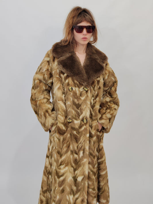 Vintage Eco-Fur Coat