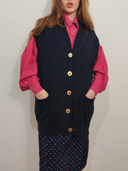 '80s Space Jeans Embroidered Vest
