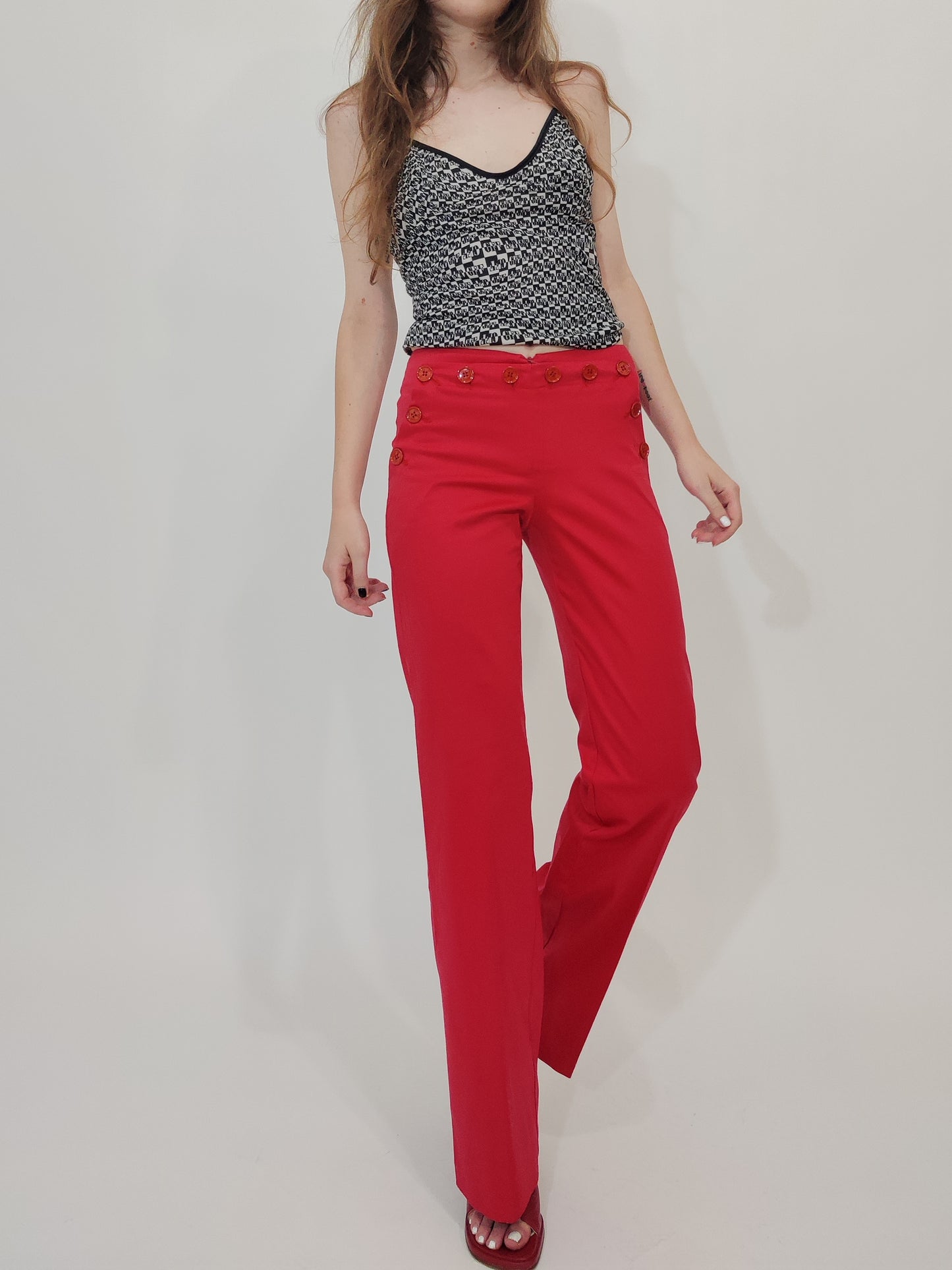 Late '90s Red Cotton Sailor Pants