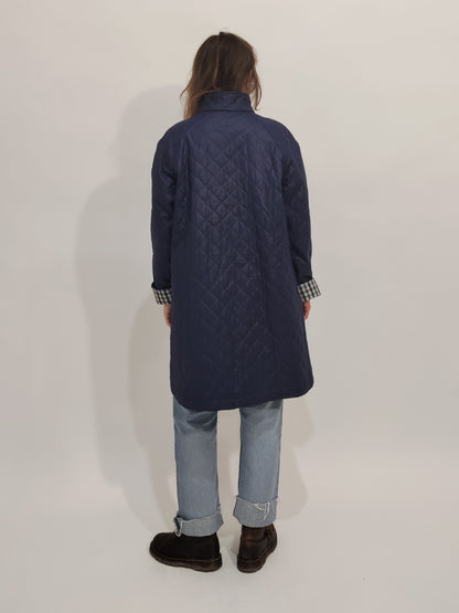 Vintage Navy Matelassé Trench