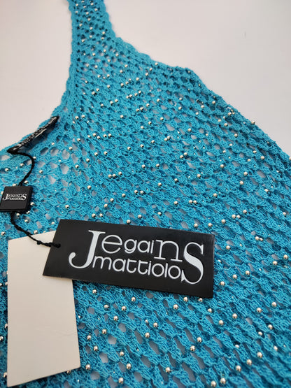 Gai Mattiolo Deadstock Fishnet Beaded Long Dress