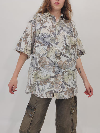 '80s Vintage Oversized Cotton Shirt