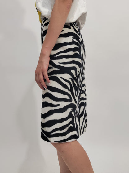 ‘90s Zebra Velour Skirt