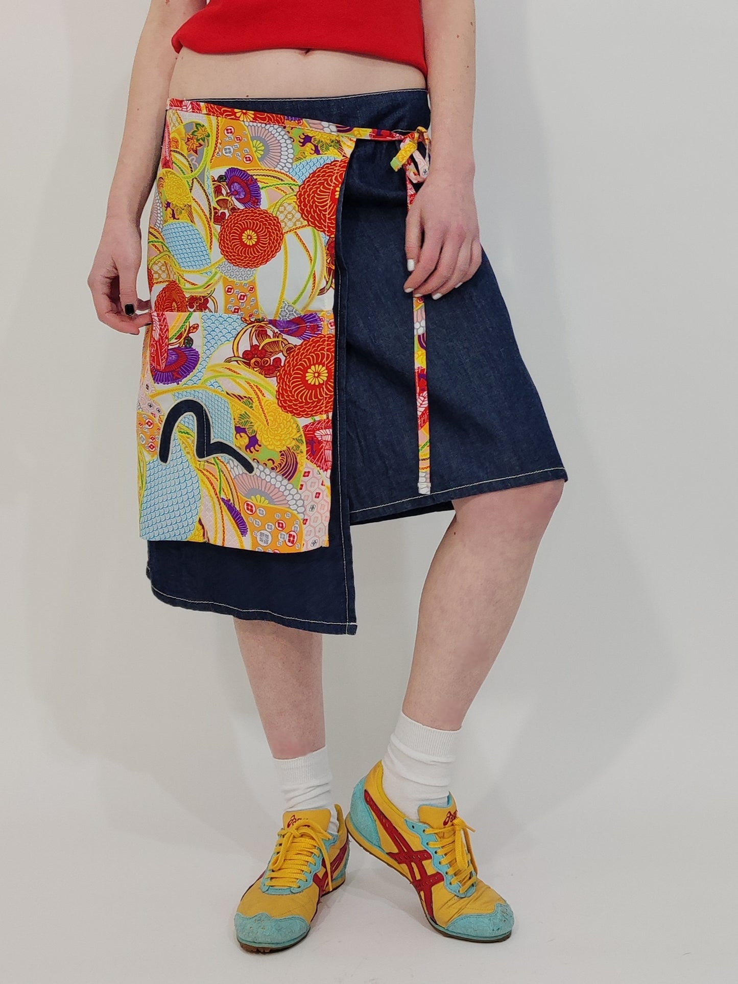 Evisu Vintage Denim Wrap Skirt