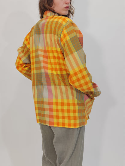 '80s Madras Cotton Oversized Blazer