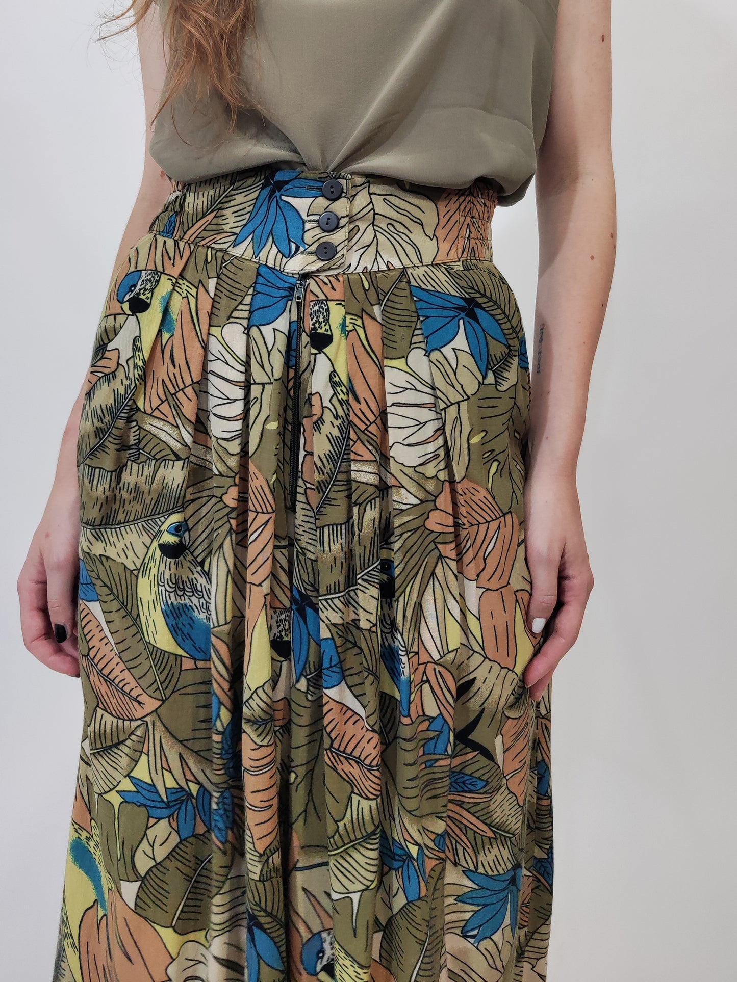 ‘80s Wide Leg Print Trousers - GC
