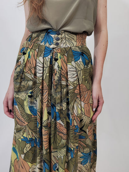 ‘80s Wide Leg Print Trousers - GC