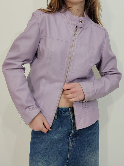 '90s Real Leather Lilac Jacket