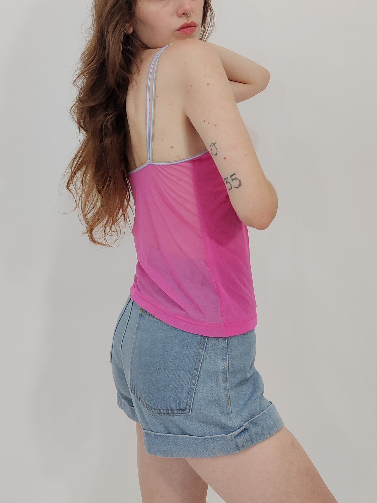 Fiorucci Y2K Deadstock Mesh Top - Pink