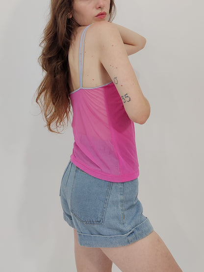 Fiorucci Y2K Deadstock Mesh Top - Pink