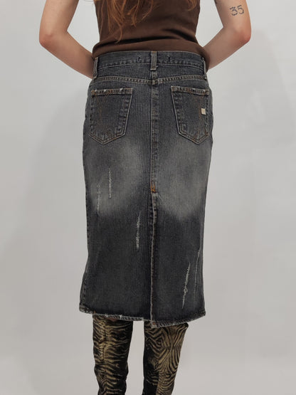 Y2K Denim Pencil Skirt