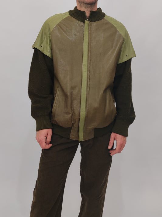 '80s Leather & Wool Jacket