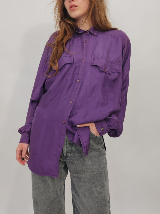 Vintage 100% Silk Shirt - Small Def.