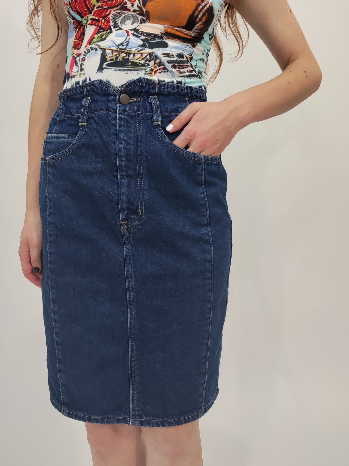 Late '80s Denim Pencil Skirt