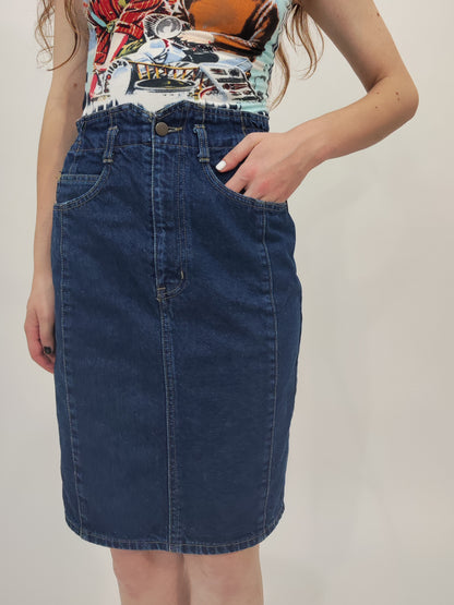 Late '80s Denim Pencil Skirt