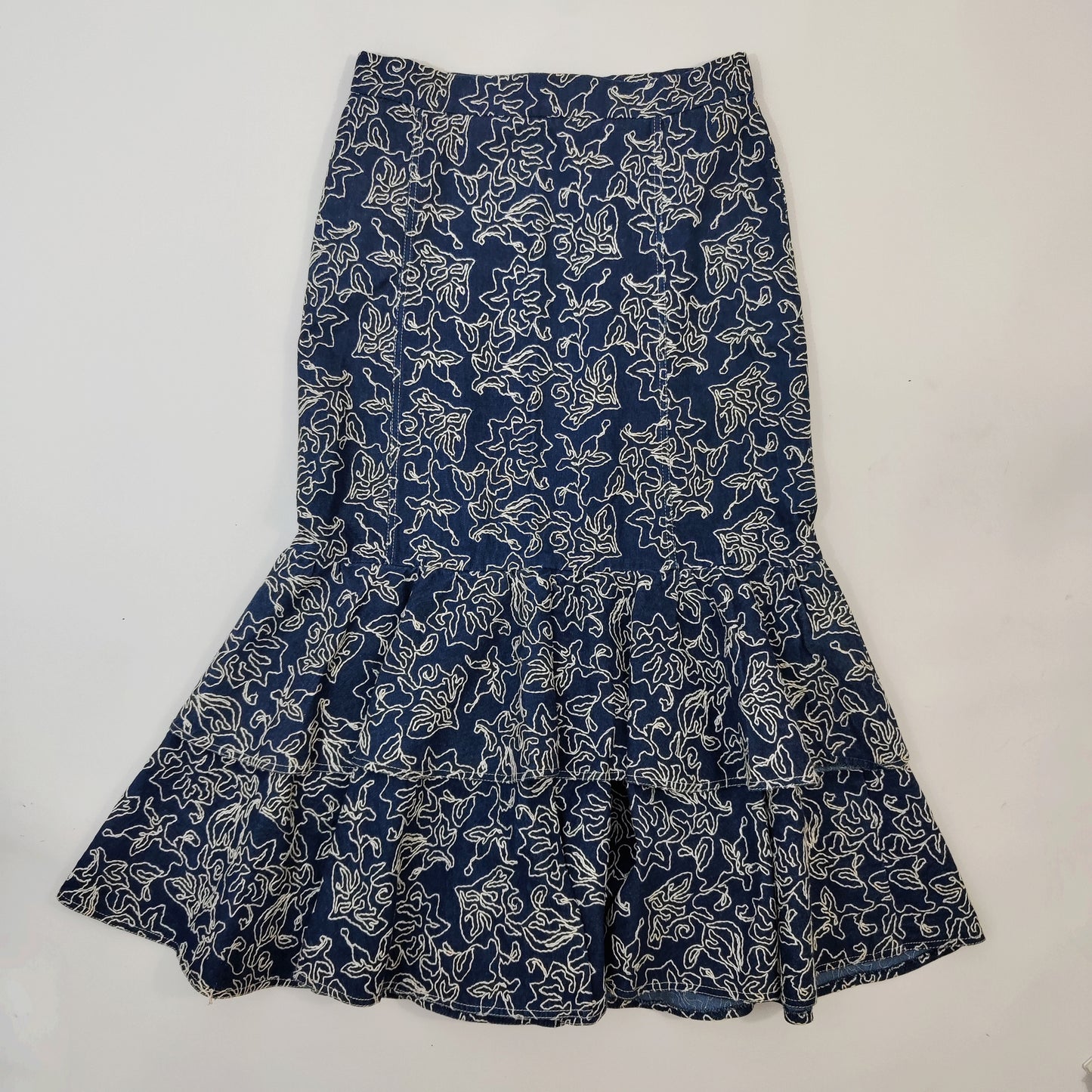 Fortuna Denim Embroidered Skirt