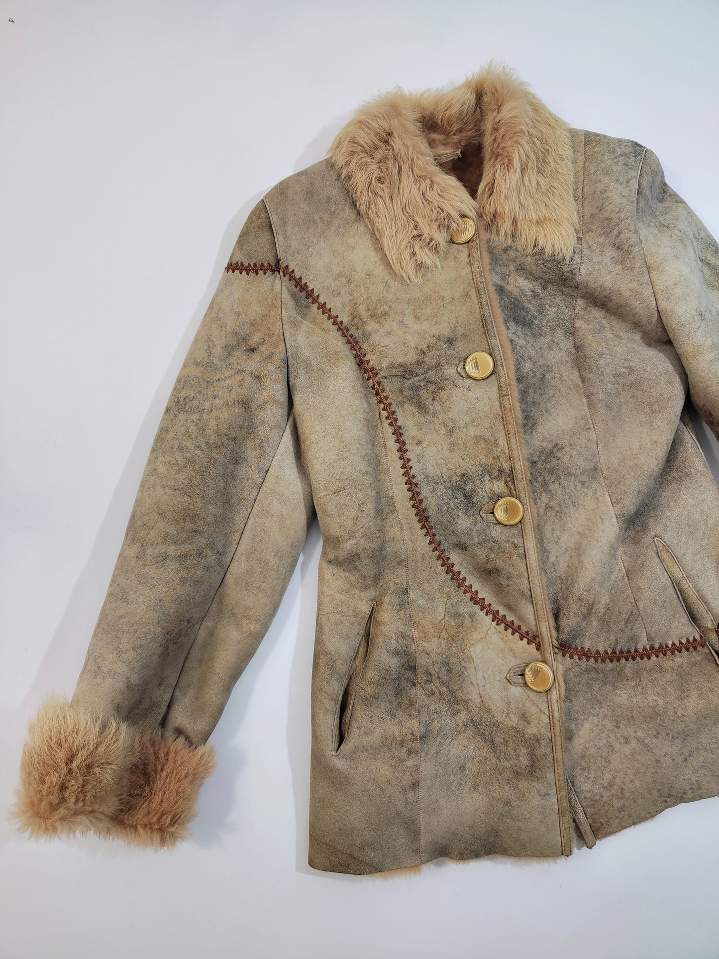 '90s Boho Shearling Coat
