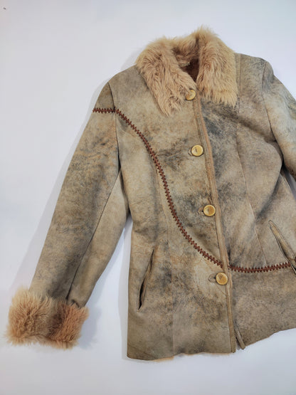 '90s Boho Shearling Coat