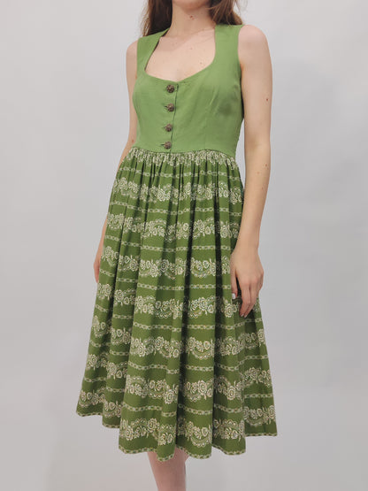 Green Vintage Trachten Dress