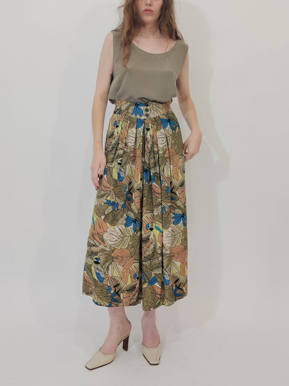 ‘80s Wide Leg Print Trousers - GC