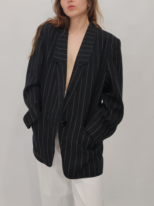 '90s Pinstripe Oversized Blazer