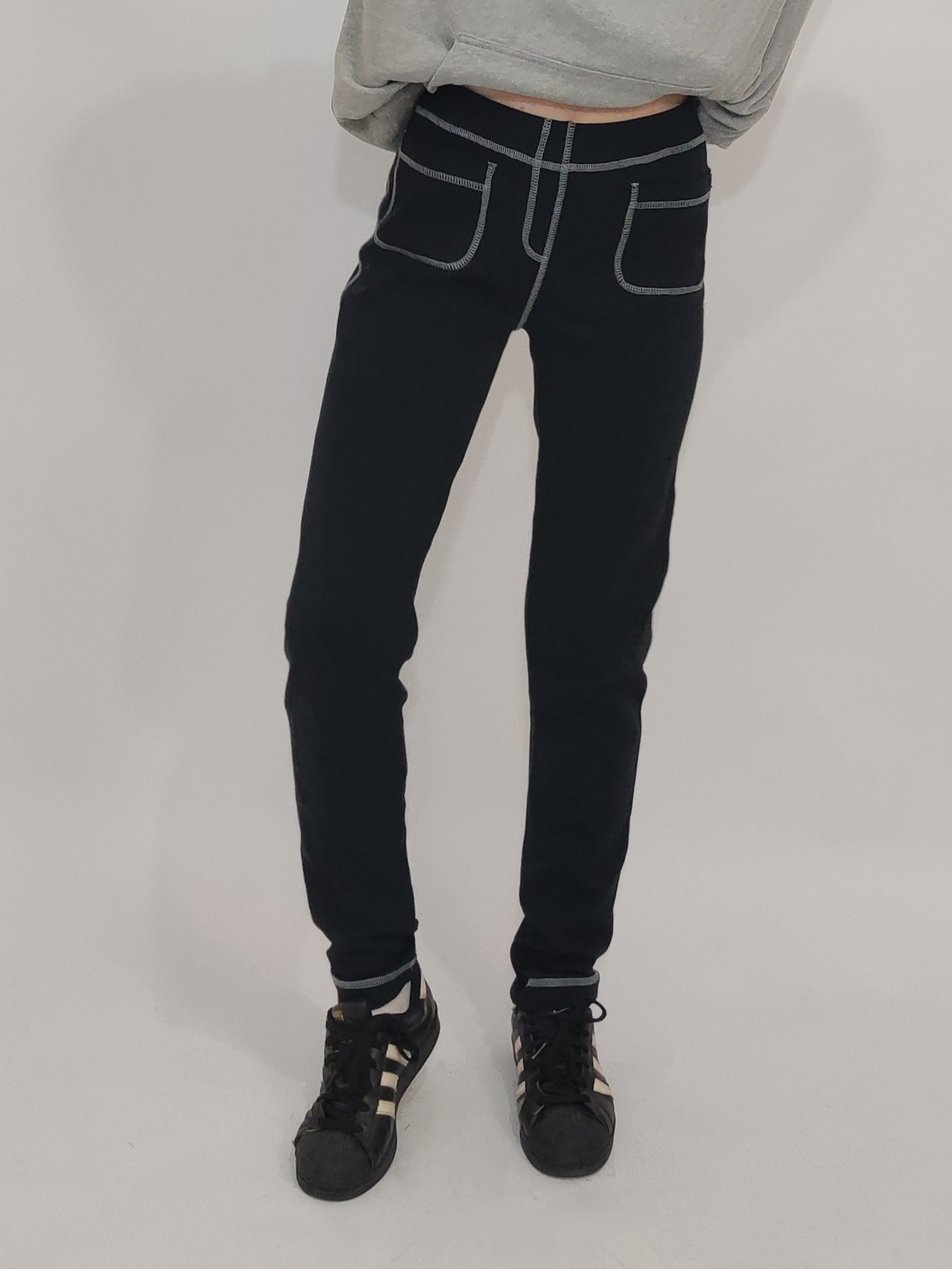 John Galliano Contrast Stitching Black Pants