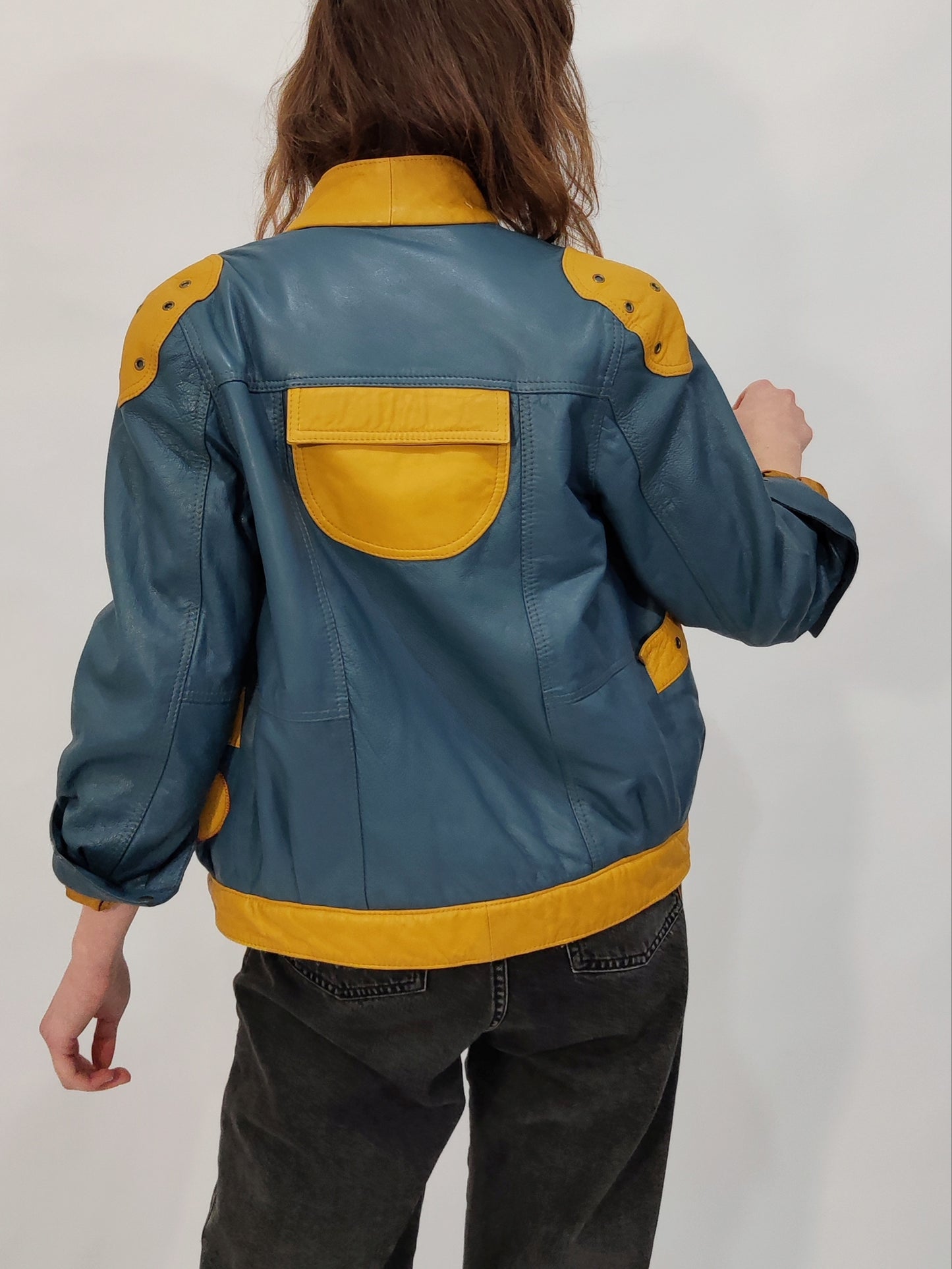 V.I.P. Color Block Leather Jacket - Petite. Def.