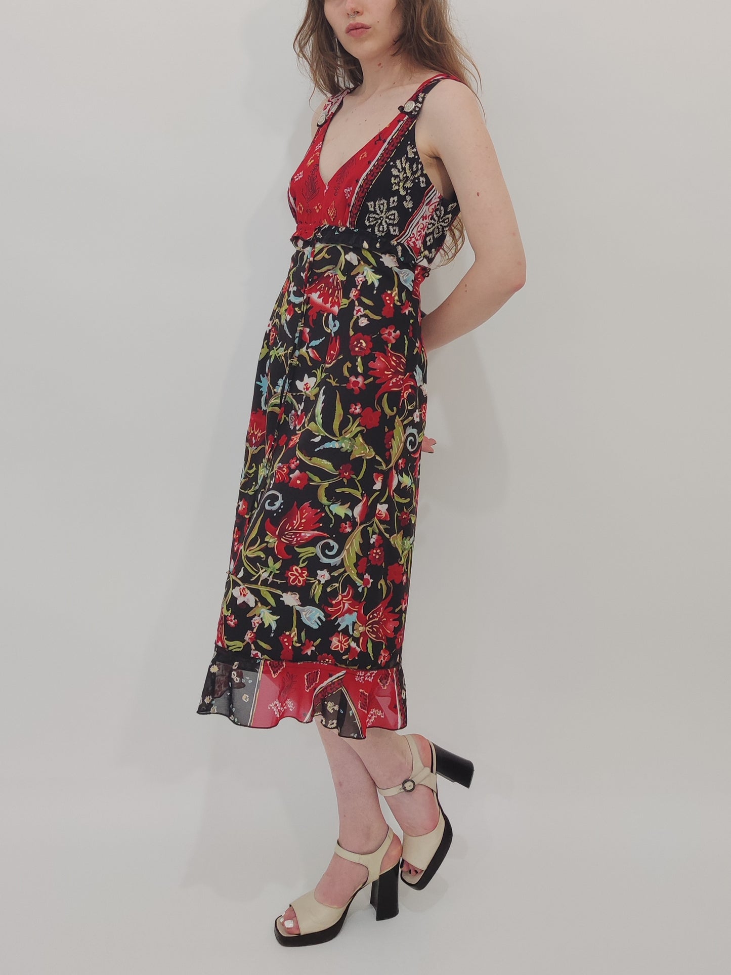 '90s Barclay Floral Dress - M