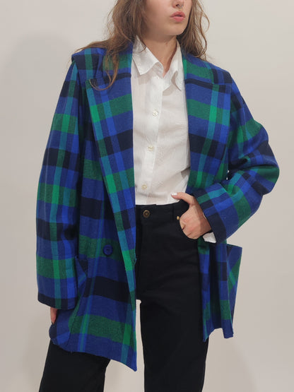Vintage Checkered Oversized Blazer