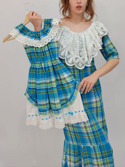 Mommy & Me - Dody Checkered Vintage Dresses