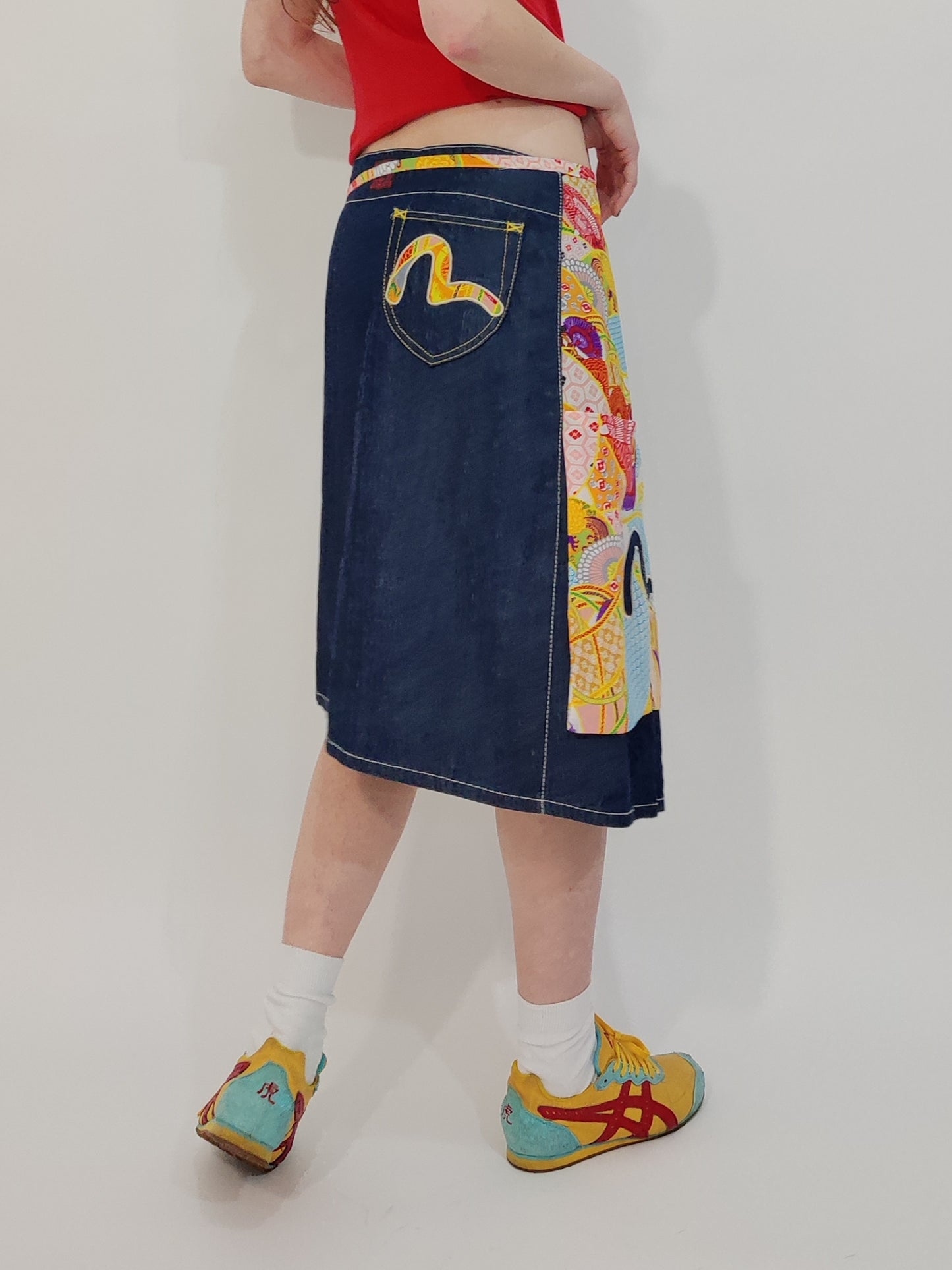 Evisu Vintage Denim Wrap Skirt