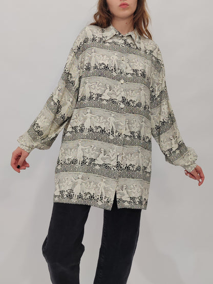 Vintage Trompe-L'Oeil Print Shirt