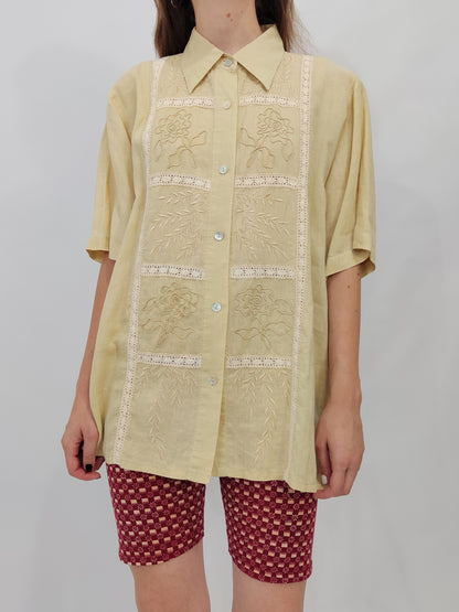 Embroidered Linen Shirt