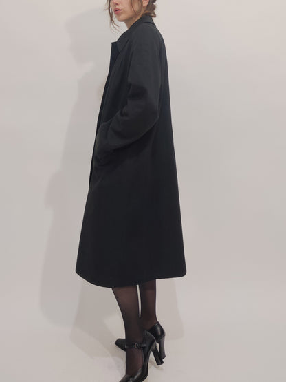 '80s Reversible Black Trenchcoat -