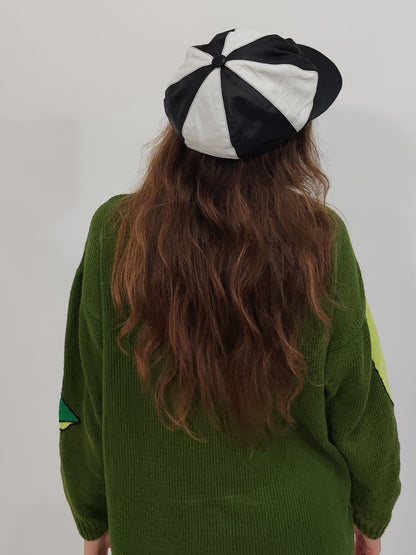 '90s Vintage Real Leather Newsboy Hat