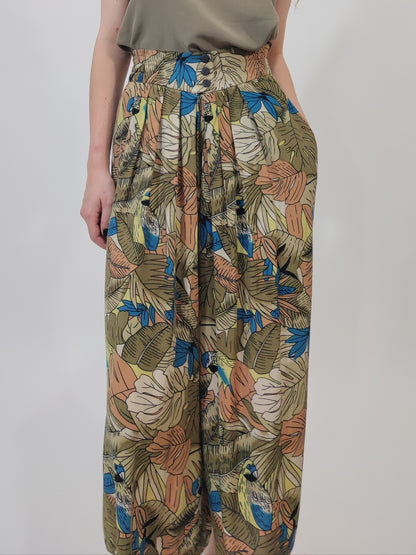 ‘80s Wide Leg Print Trousers - GC